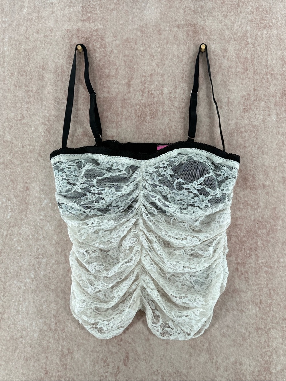 Edikted White Lace Ruched Corset Cami Top S